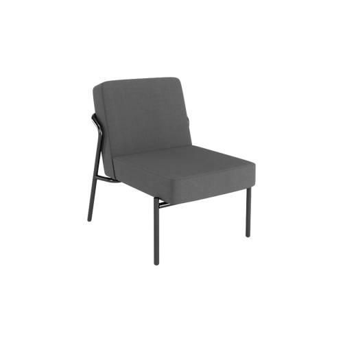 Sessel meet® by Paperflow MEDSO Klassik S, gepolstert, Sitzfläche austauschbar, B 580 x T 743 x H 736 mm, Stoff und Stahl, anthrazit/mattschwarz