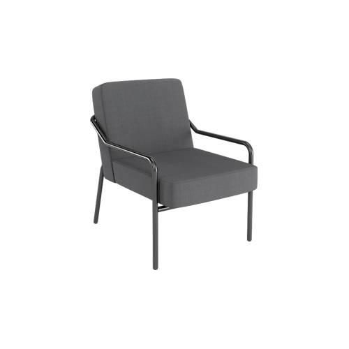 Sessel meet® by Paperflow MEDSO Klassik M, gepolstert, Sitzfläche austauschbar, B 580 x T 743 x H 736 mm, Stoff und Stahl, anthrazit/mattschwarz