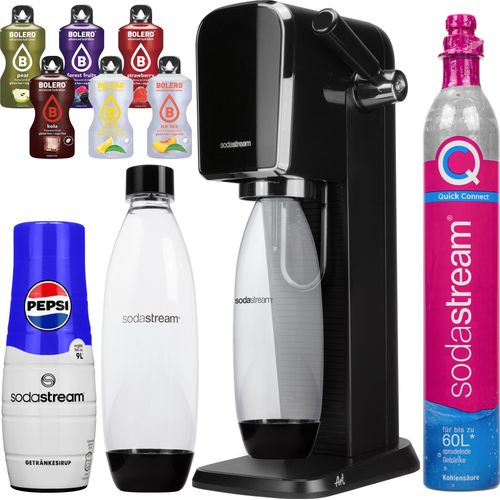 Sodastream Wassersprudler Art Schwarz mit Flasche CO2 Pepsi Sirup Bolero