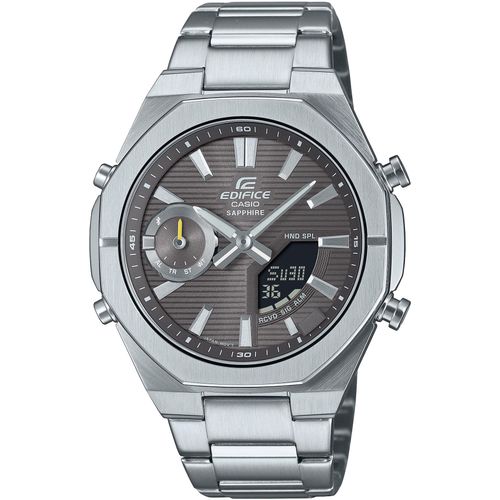 Smartwatch CASIO EDIFICE, silber (edelstahlfarben), Smartwatches, Solaruhr, Armbanduhr, Herrenuhr, Super Illuminator, Edelstahlarmband