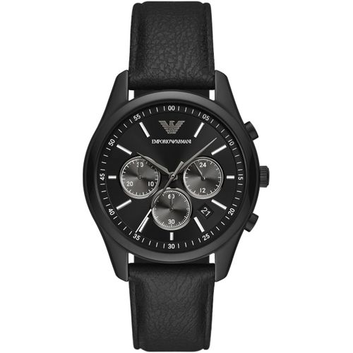 Chronograph EMPORIO ARMANI, schwarz, Armbanduhren, Herren, Quarzuhr, Armbanduhr, Herrenuhr, Stoppfunktion, Edelstahlarmband,Datum