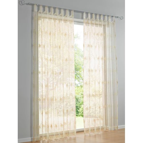 Gardine HEINE HOME Gr. 4, beige (creme), B:150cm H:245cm, Polyester, Gardinen