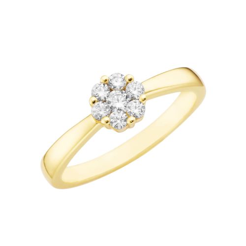Silberring LADY Gr. 19, silber (silber vergoldet 925), Fingerringe, Damen, 19, Silber 925 (Sterlingsilber)