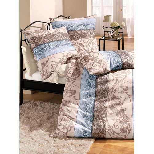Bettwäsche IRISETTE Gr. 2, blau (eisblau, grau), B/L: 155cm x 200cm, 2-teilige Garnitur St., 2-teilige Garnitur St., Seersucker, B/L: 80cm x 80cm, Seersucker, 100% Baumwolle, Bettwäsche