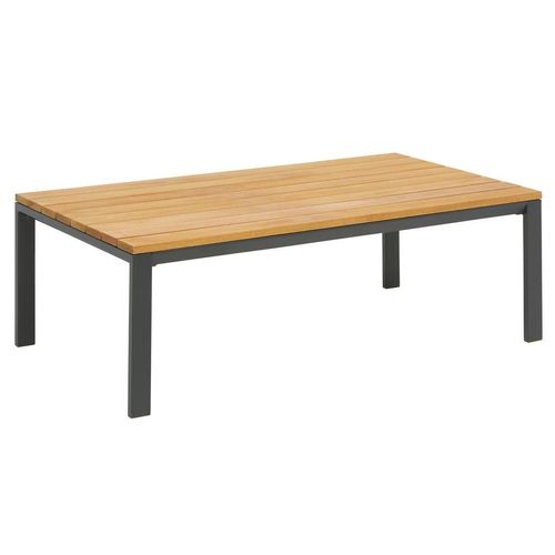 Ambia Garden Loungetisch , Anthrazit, Natur , Holz, Metall , Eukalyptusholz , massiv , rechteckig , eckig , 65x40x120 cm , Loungemöbel, Loungetische
