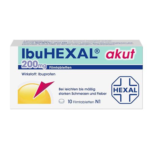 IbuHEXAL® akut 200 mg - Ihr Ibuprofen für die Hausapotheke 10 St