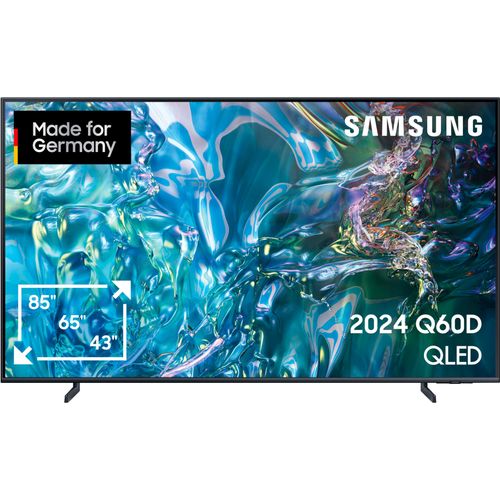 SAMSUNG QLED-Fernseher, E (A-G), grau (titangrau), 65, Fernseher, Crystal UHD, Q-Symphony, HDR10+, Dolby Surround Sound, Gaming Hub