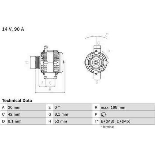 BOSCH Generator Artikel: 0 986 041 800