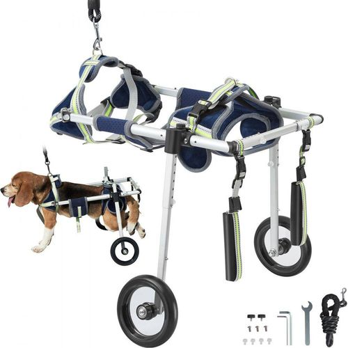 Hunde-Rollstuhl - Verstellbare Gehhilfe für Hinterbeine (S) - Rollstuhl für Hund - Tierbedarf für Bewegungshilfen
