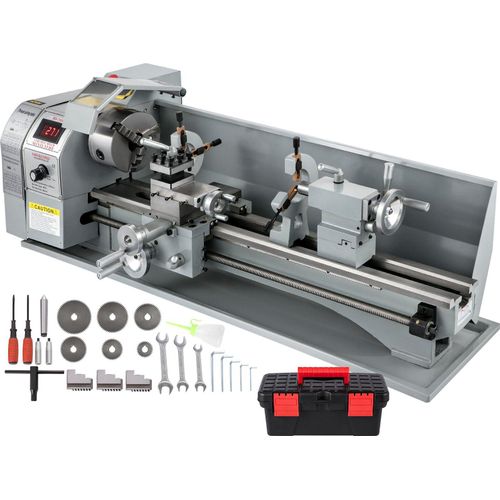 Metalldrehmaschinen Mini Drehbank 220 x 750 mm Drehmaschine Metall 750 W Mini Drechselbank für Metallbearbeitung Drehbank Metall Präzision einfach