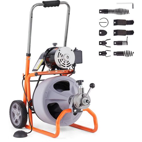 Rohrreinigungsmaschine Rohrreiniger mit Rädern automatisch 30mx9,5mm