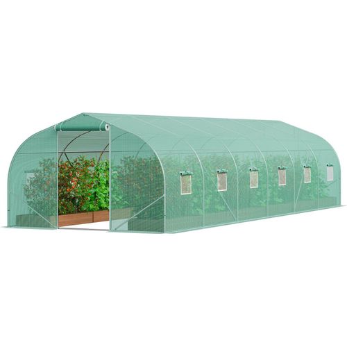 Gewächshaus Tunnel Treibhaus Frühbeet Tomatenhaus 900x300x200cm grün