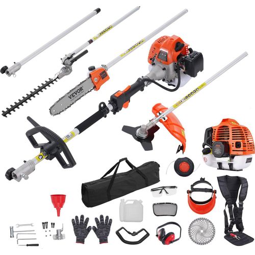 6-in-1 Heckentrimmer Benzin-Heckenschere 52CC Langstielheckenschere