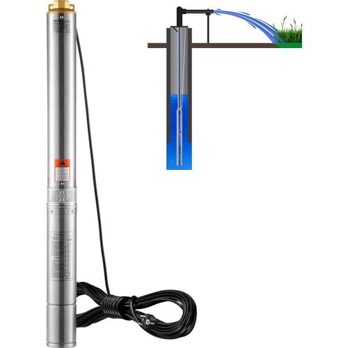 Tiefbrunnenpumpe Brunnenpumpe Edelstahl Wasserpumpe 2200W 9,8 m³/h 144m