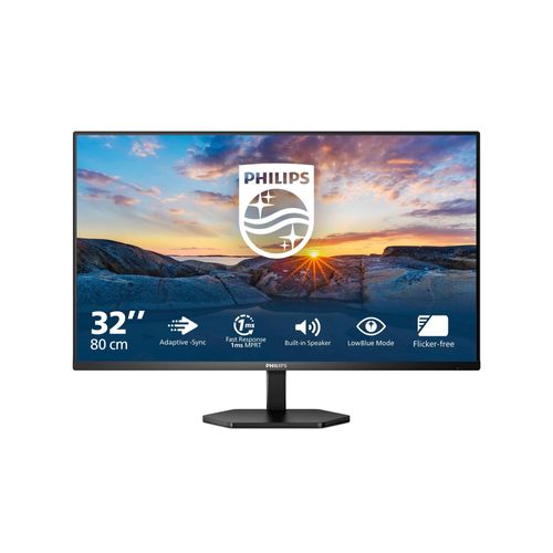 PHILIPS LCD-Monitor "32E1N3100LA", F (A-G), schwarz, B:93cm H:51,7cm T:16,2cm, Monitore