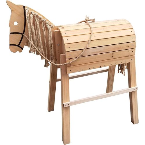 Holzpferd HAPPY PEOPLE, beige (natur), Stehtiere, KinderB:54cm H:103cm L:120cm, FSC- schützt Wald - weltweit, B:54cm H:103cm L:120cm