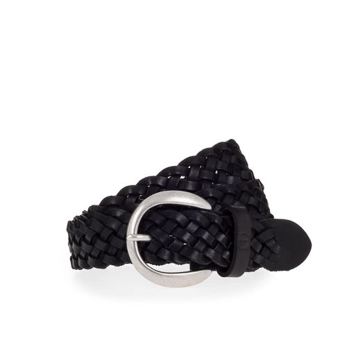 Flechtgürtel TAMARIS, Damen, Gr. 95, schwarz, Rindsleder, Flechtoptik, unifarben, Gürtel, Individuell längenverstellbar, 3 cm breit