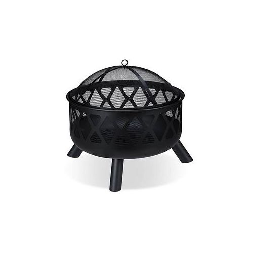 relaxdays Feuerkorb schwarz 62,0 cm