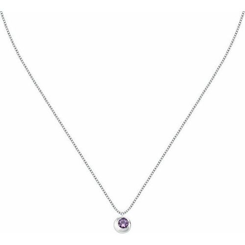 Hübsche Silberkette mit Amethyst Semipreziose SAXN07