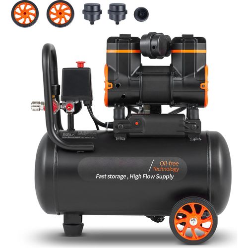 SucceBuy 4,8 Gallonen Luftkompressor, 1,2 PS 2,2 CFM @ 90 PSI, ölfrei, 116 PSI max., ultraleise 70 dB für Autoreparatur, Reifenbefüllung, Spritzlackierung, Holzbearbeitung