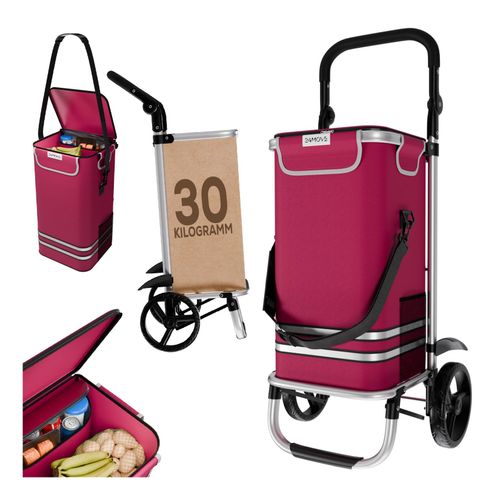 24MOVE® Einkaufstrolley VEHLO 3in1 Trolley faltbarer Einkaufswagen mit Kühlfach, rot