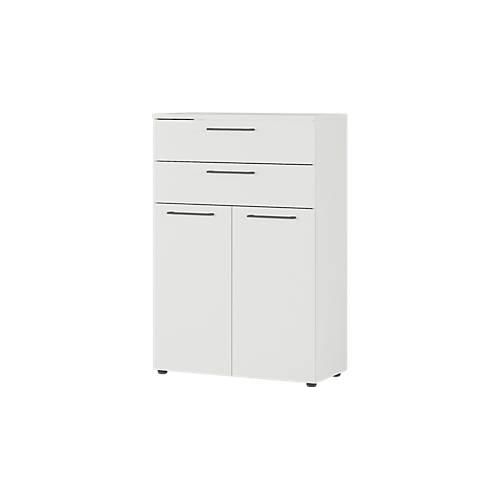 Aktenschrank Agenda, 3 OH, 2 Schubladen, B 800 x T 400 x H 1200, lichtgrau