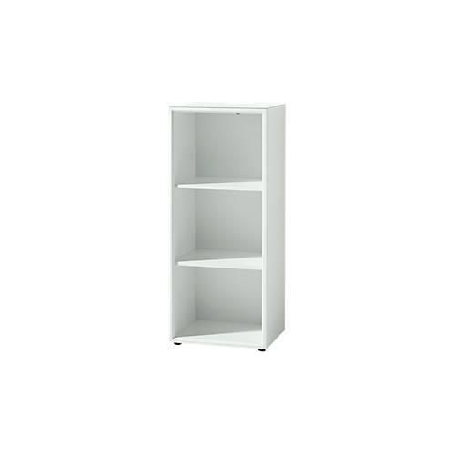 Regal MONTERIA, Glasauflage, 3 OH, B 400 x T 370 x H 1200 mm, weiß