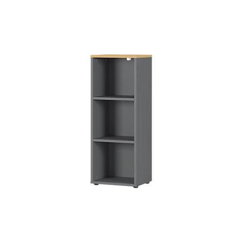 Aktenregal Agenda Home, 3 OH, B 450 x T 400 x H 1200 mm, Graphit/Eiche