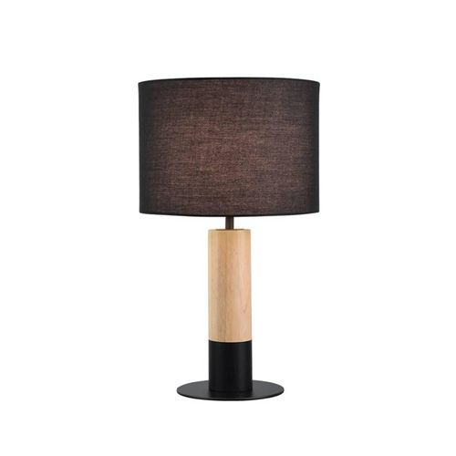 Tischlampe Carroll, holz hell/schwarz, Höhe 43 cm, Stoff