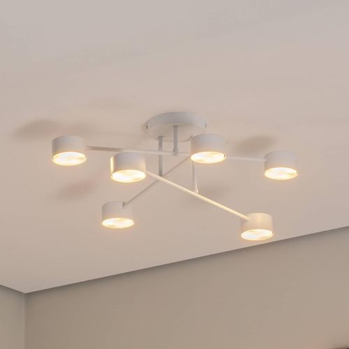 Deckenleuchte Modus 6, Stahl, sechsflammig, GX53, weiß