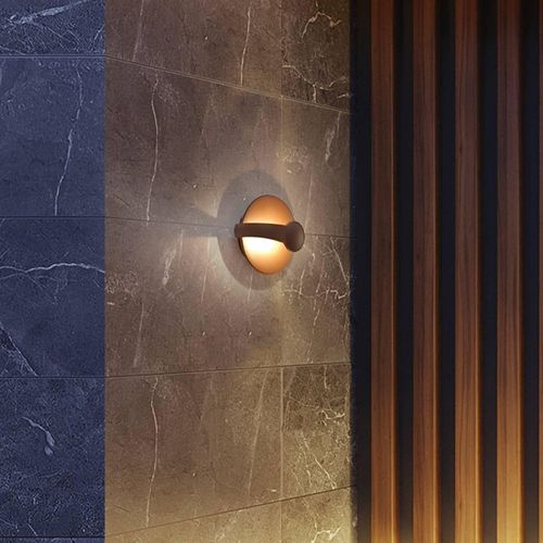 LED-Außenwandlampe Mayorka, rostbraun, Breite 22 cm, IP65