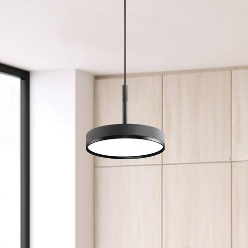 LED-Pendellampe Don, grau, Ø 20 cm, Metall