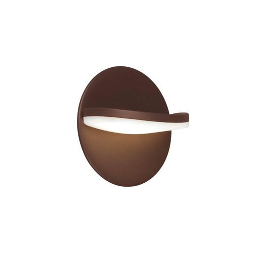 LED-Außenwandlampe Letty, braun, Ø 18 cm, Metall, IP65