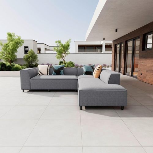 Ambia Garden Outdoorsofa Outdoorsofa , Dunkelgrau , Metall, Textil , 3-Sitzer , 268x69x238 cm , regenabweisend , Loungemöbel, Gartensofas