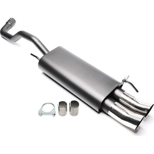 Sportauspuff 2x76mm DTM hoch rund scharf mit ABE für VW Polo 6N inkl Facelift