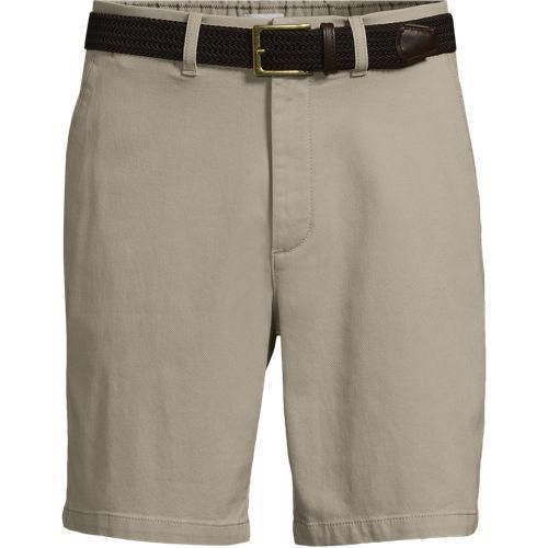 Chino-Shorts mit Textur und Gürtel, Herren,  Weiß, Baumwolle/Lyocell (Viskose)/Baumwoll-Mischung, by Lands' End