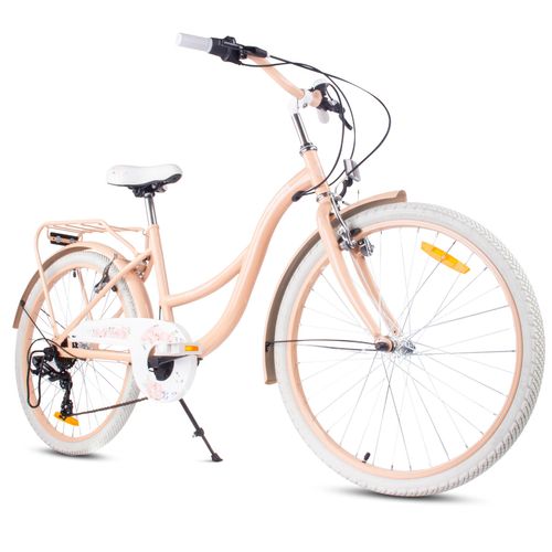Mädchen fahrrad 24 Zoll für das Heilige Abendmahl mit SHIMANO 7-Gang Flower Bike Aprikose Sun Baby