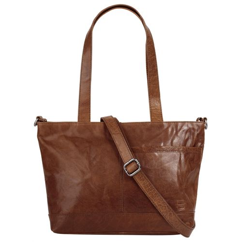 Shopper SPIKES & SPARROW, Damen, Gr. B/H/T: 38cm x 25cm x 11cm onesize, braun (cognac), Leder, leicht glänzend, unifarben, Taschen, echt Leder