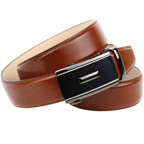 Ledergürtel ANTHONI CROWN, Damen, Gr. 115, braun (cognac), Leder, unifarben, klassisch, Gürtel, in trendigem Cognac-Ton