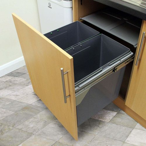 2 x 45L Mülleimer Abfalleimer Einbaumülleimer Mülltrennsystem Abfall Mülltonne