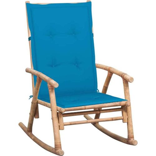 Schaukelstuhl mit Kissen Bambus