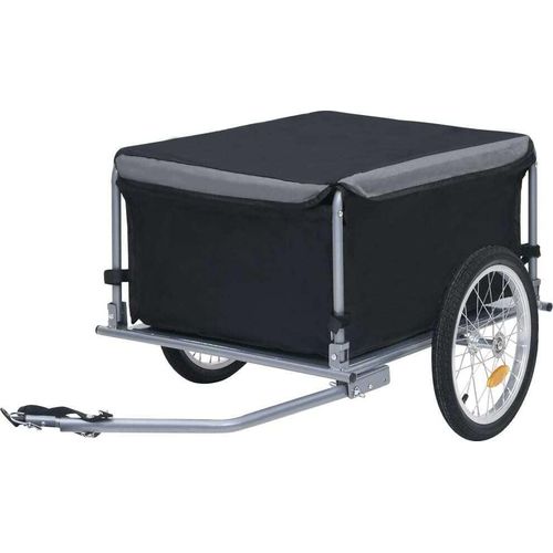 Fahrradanhänger Schwarz und Grau 65 kg