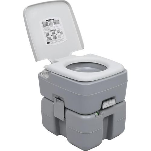 Tragbare Campingtoilette Grau 20+10 L