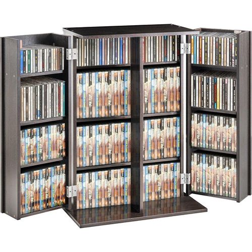 Medien-Aufbewahrungsschrank - 4 Ebenen - Verstellbare DVD-Regale - 576 CDs - Organizer für CDs und DVDs - platzsparend und stilvoll