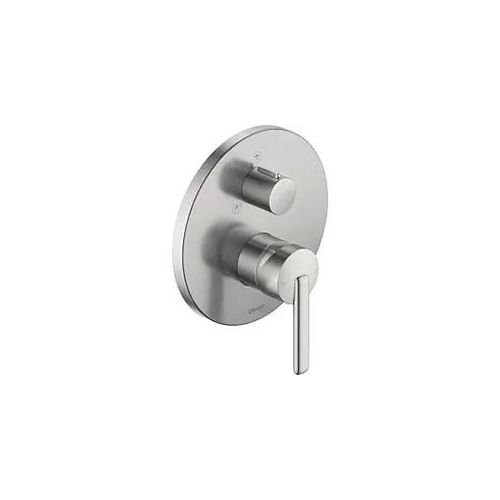Duravit Balcoon Fertigmontageset BA4210012070 Unterputz-Duscharmatur, 2 Verbraucher, rund, Edelstahl gebürstet