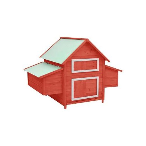 VidaXL Hühnerstall 150 x 96 x 110 cm (B x T x H) rot