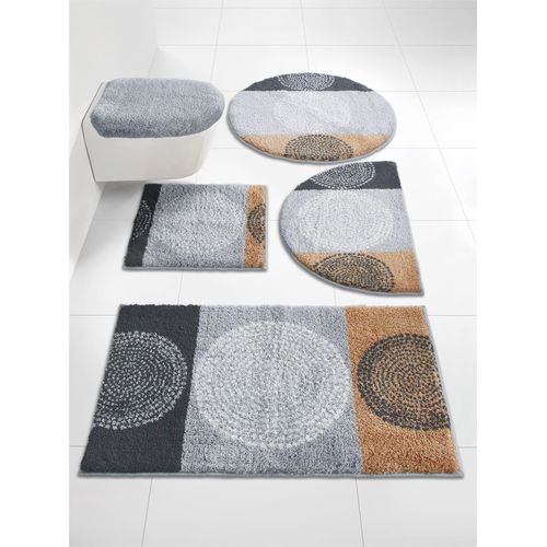Badematte HEINE HOME Gr. 1, grau (grau, taupe), rechteckig (45cm x 50cm),, Badematten