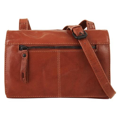 Umhängetasche X-ZONE, Damen, Gr. B/H/T: 23cm x 16cm x 7cm onesize, braun (cognac), Leder, vintage, Taschen, echt Leder
