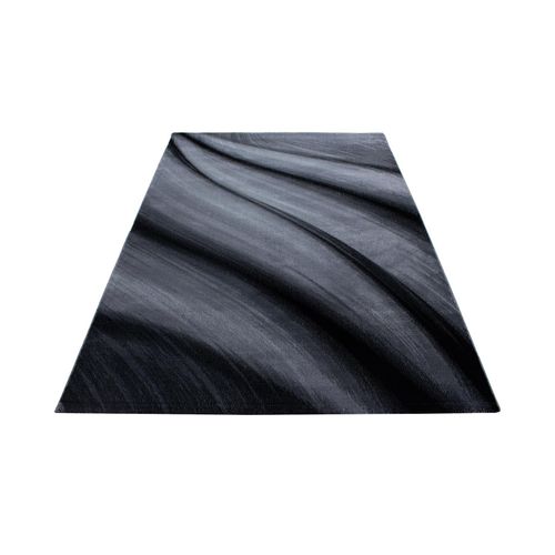Stilvoller Designer-Teppich – Modernes Wellenmuster, Pflegeleicht