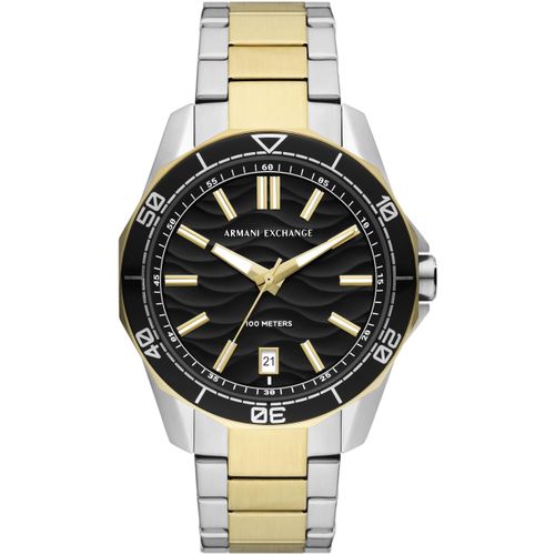 Quarzuhr ARMANI EXCHANGE, silber (silberfarben, goldfarben, schwarz), Armbanduhren, Herren, Armbanduhr, Herrenuhr, bis 10 bar wasserdicht, Edelstahlarmband